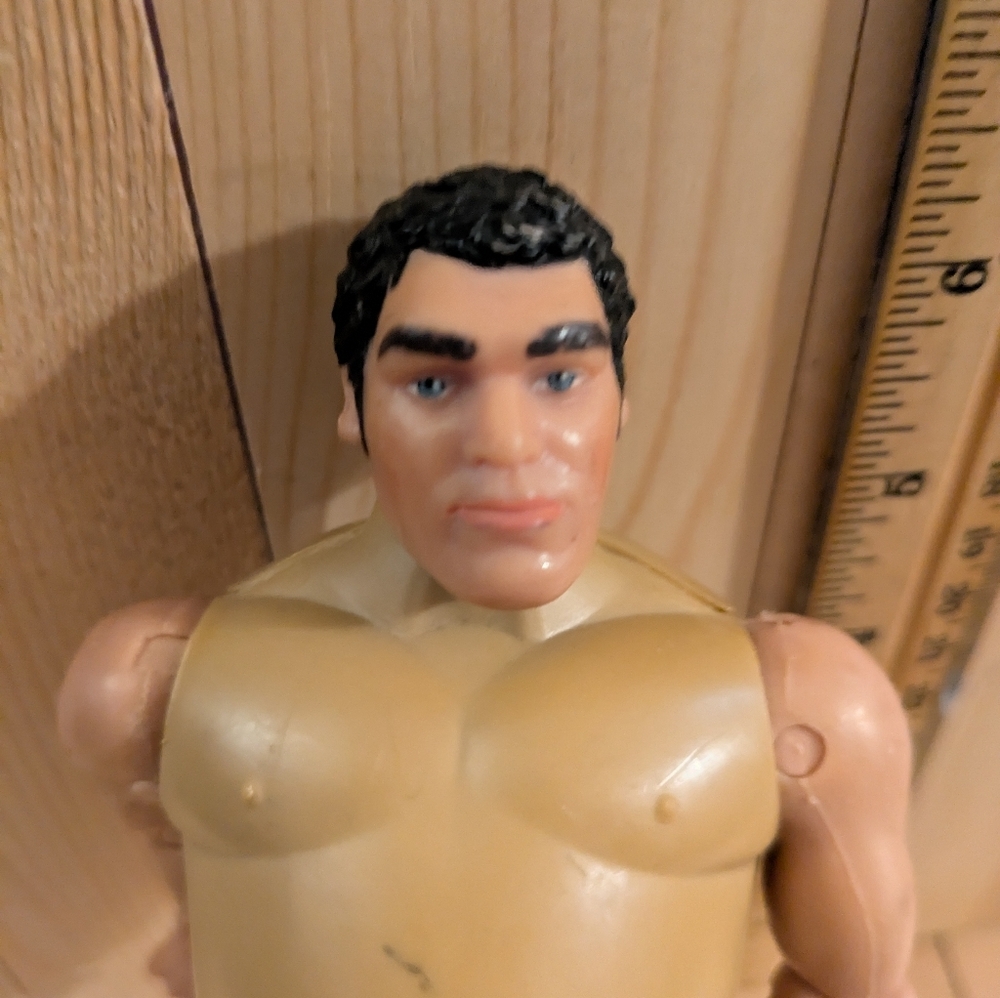 Action Figure Wrestler Toy in Tan, Black - Classic Poseable Figure
